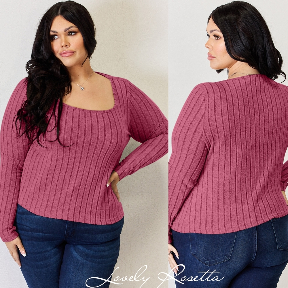 Women's Ribbed Rust Top - Picture 14 of 15
